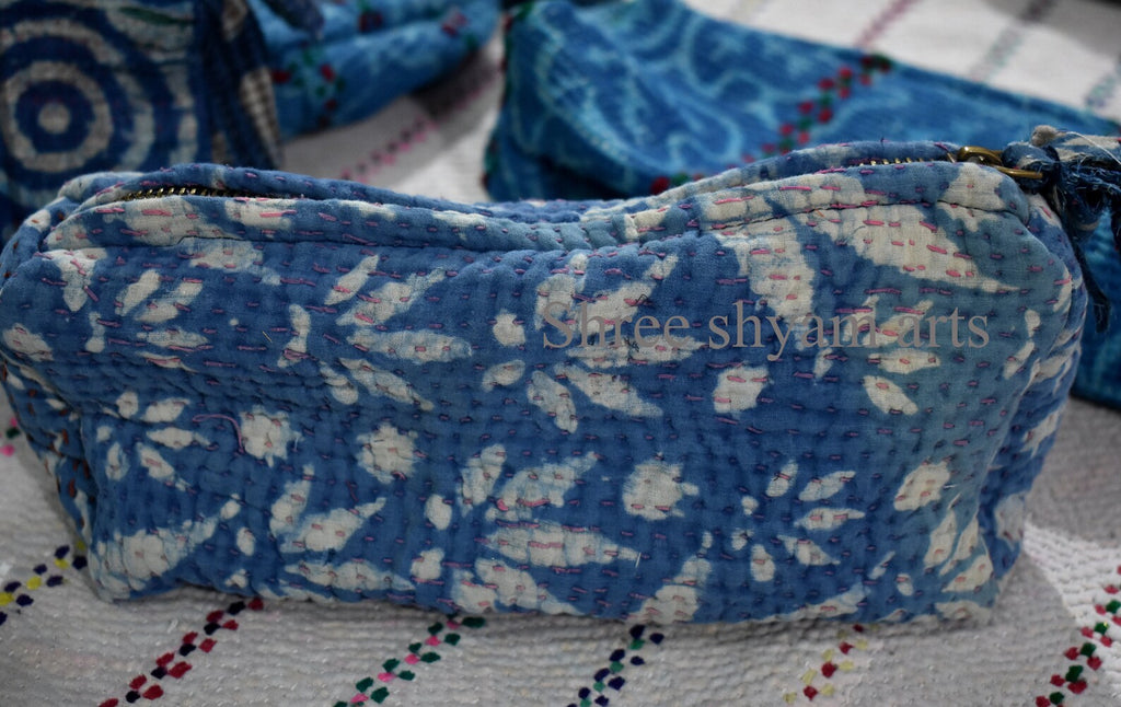 indigo kantha pencil case