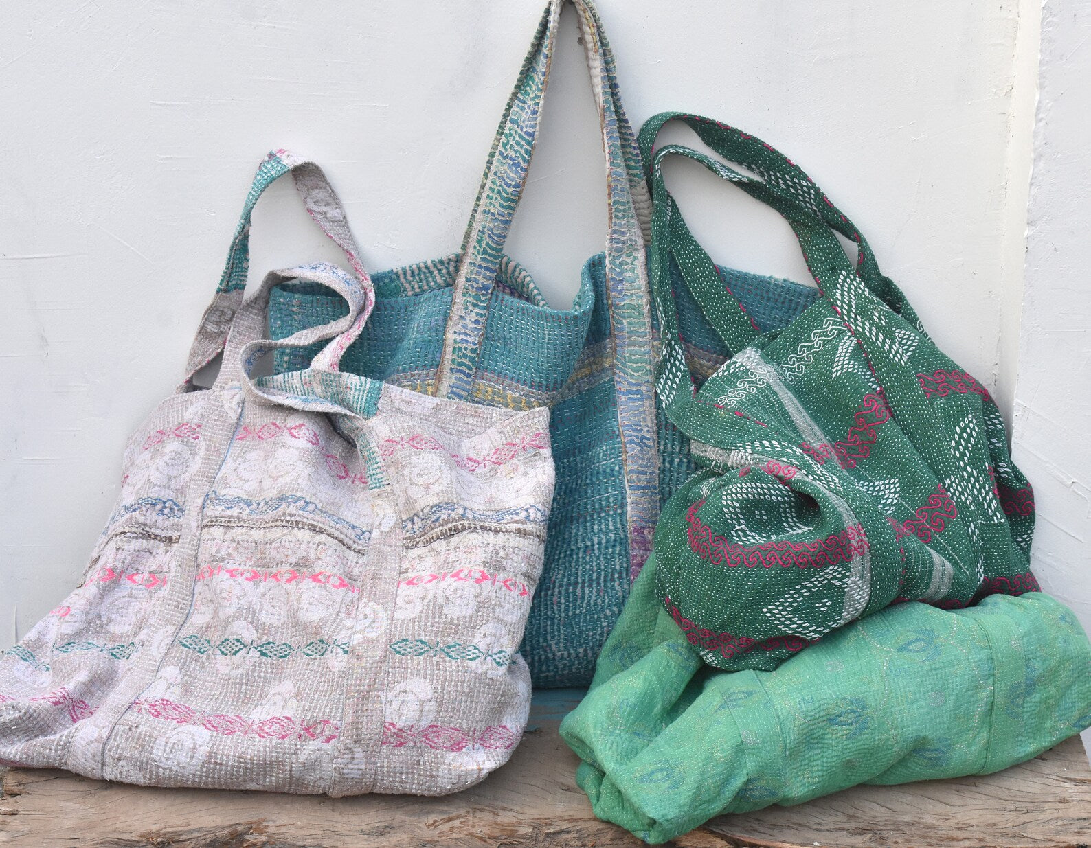 vintage kantha large bags