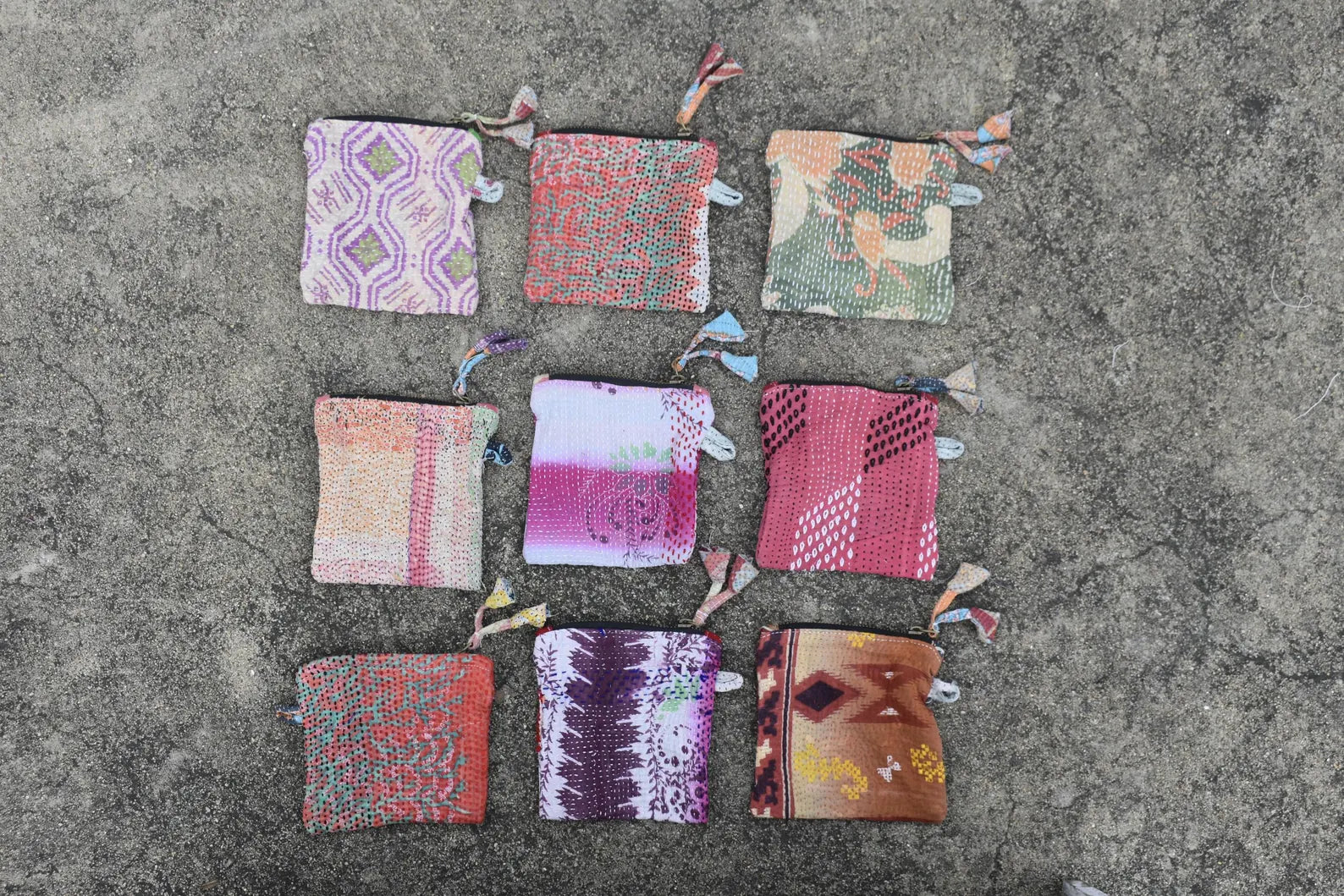 kantha small pouches