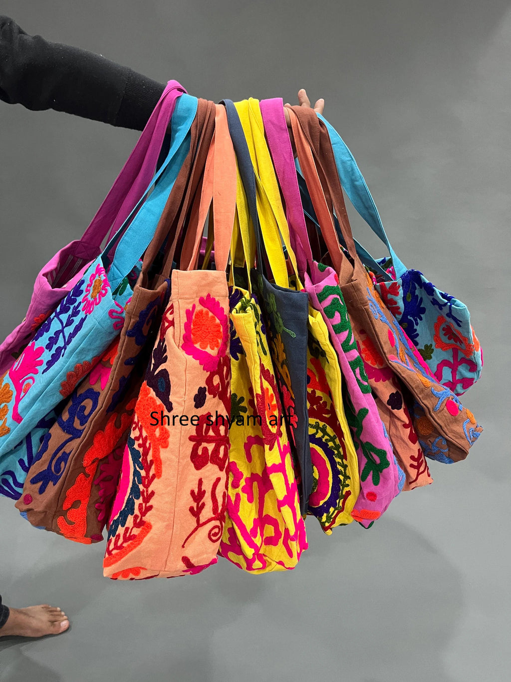 cotton suzani embroidery bags