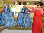 Indigo kantha tote bags