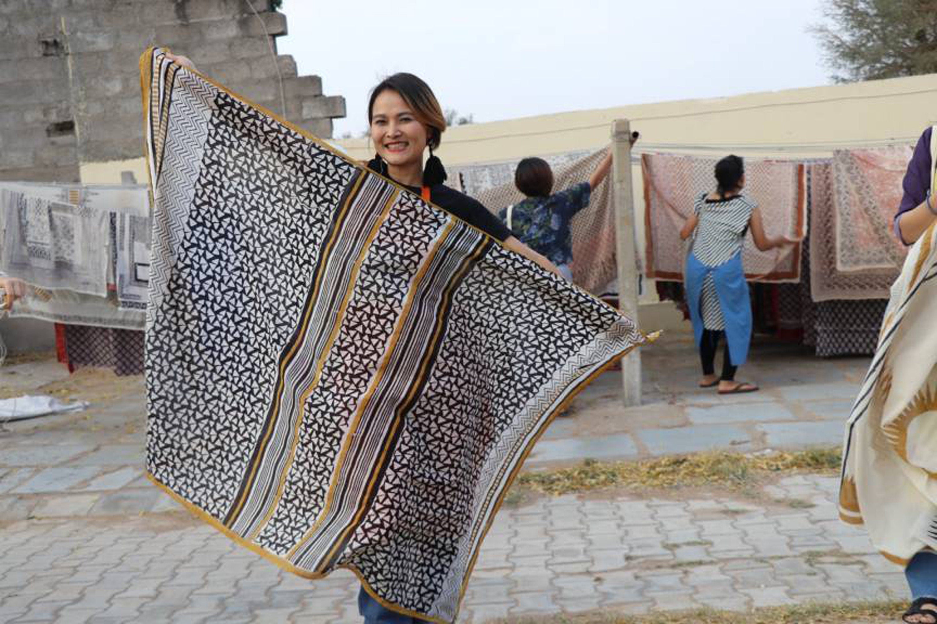 block printed cotton sarongs
