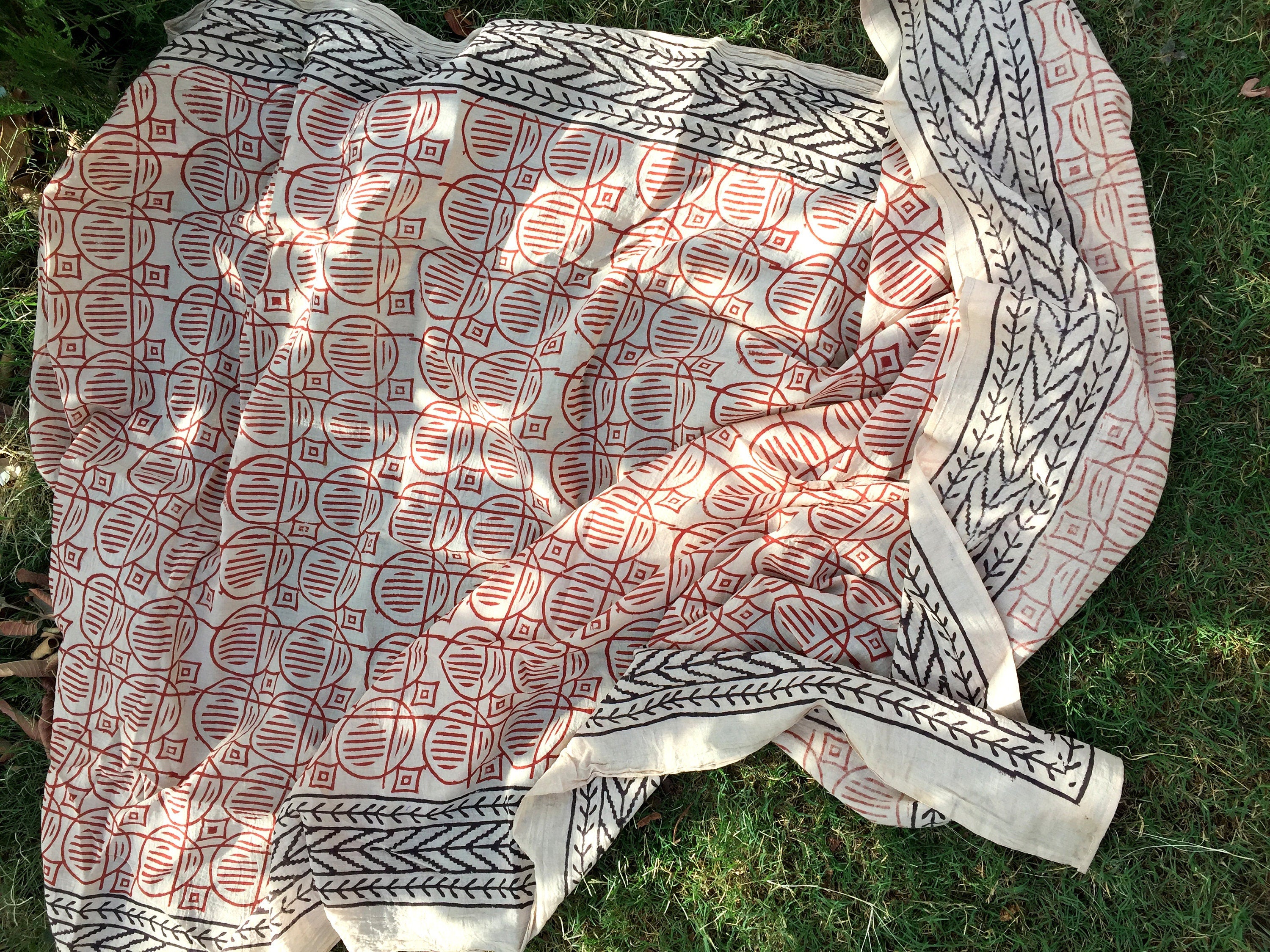 block printed cotton sarongs