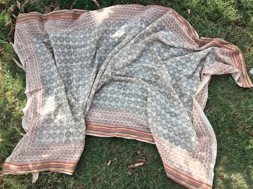 block printed cotton sarongs