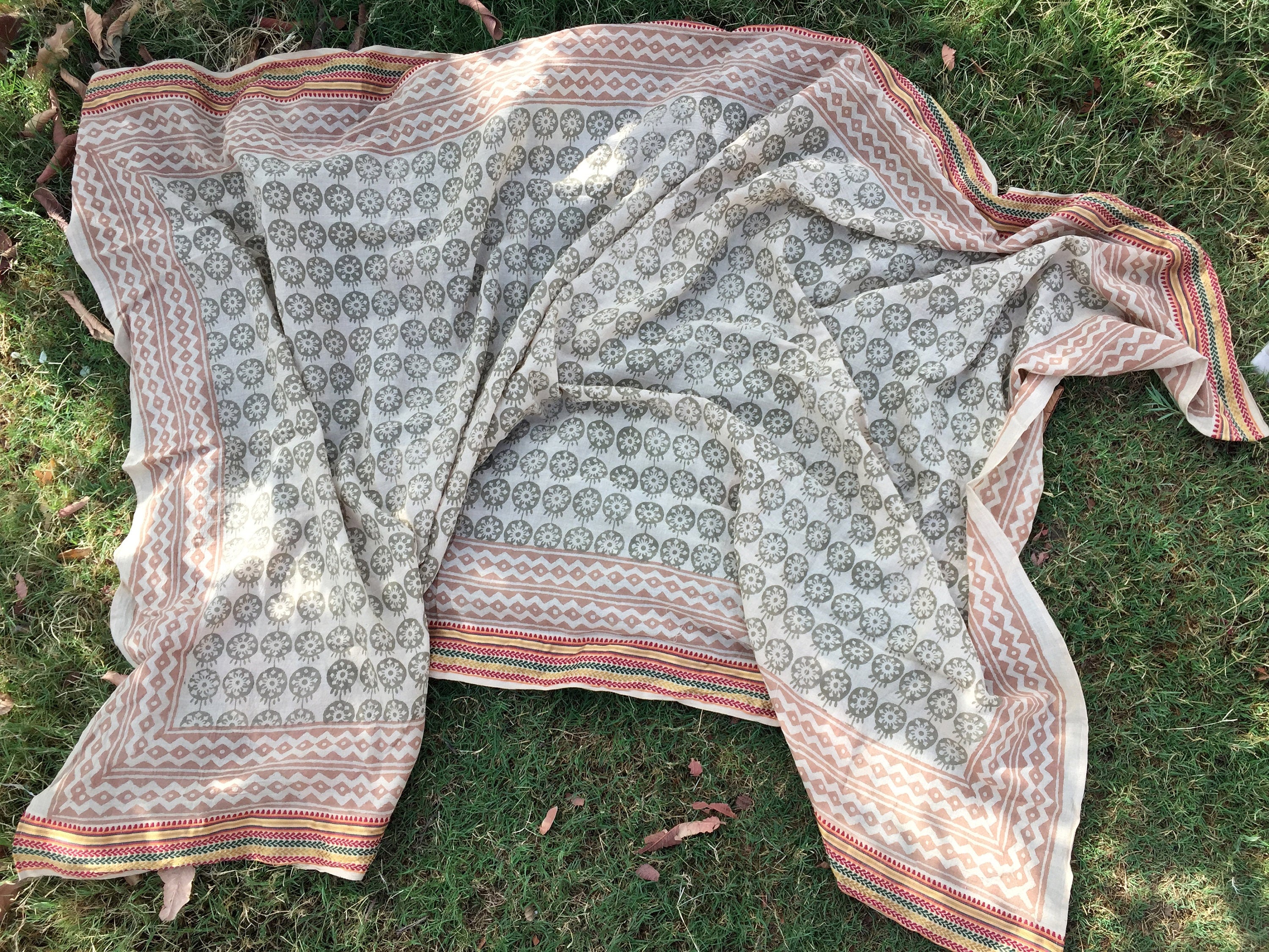 block printed cotton sarongs