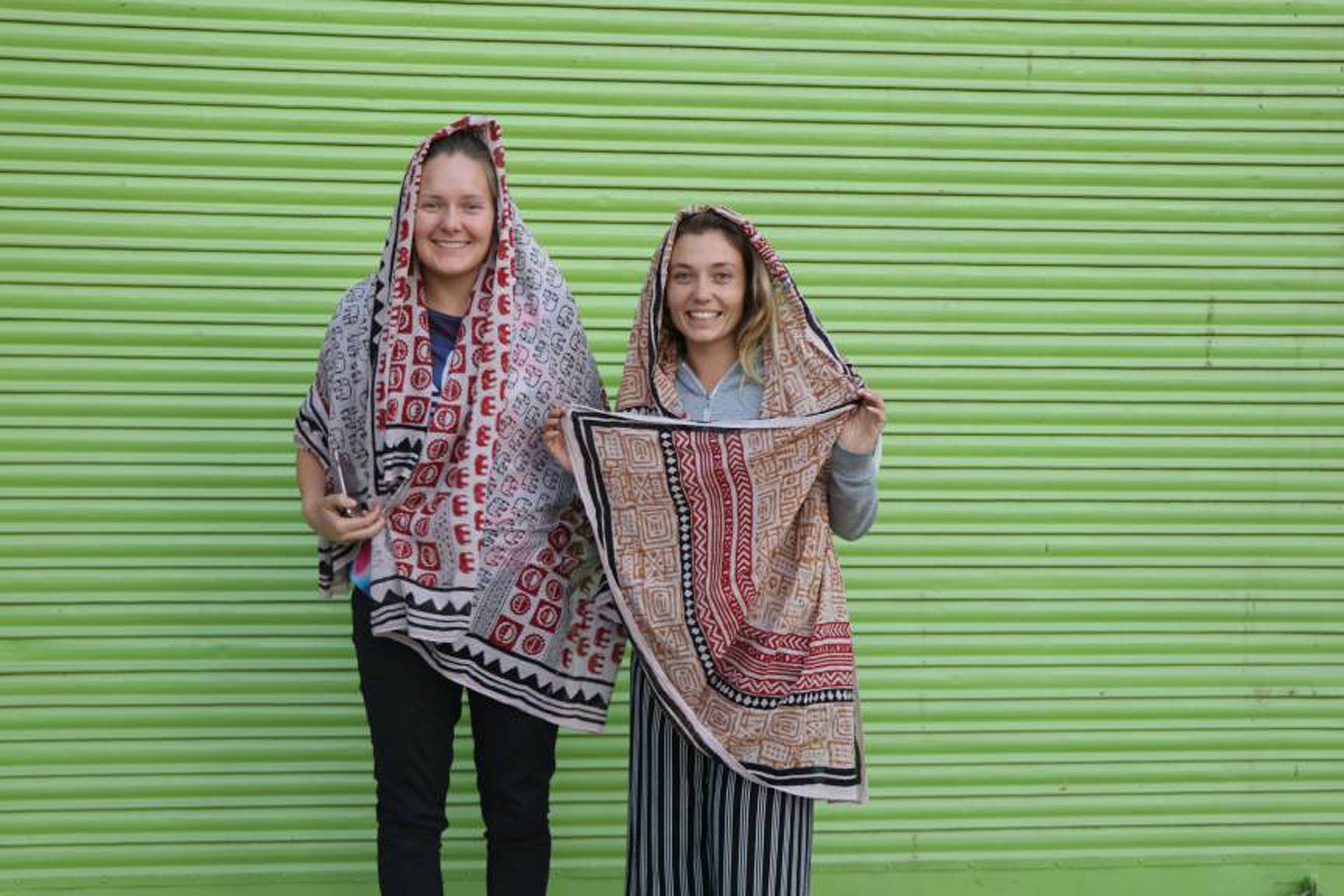 block printed cotton sarongs