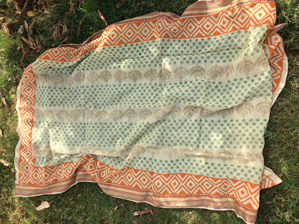 block printed cotton sarongs